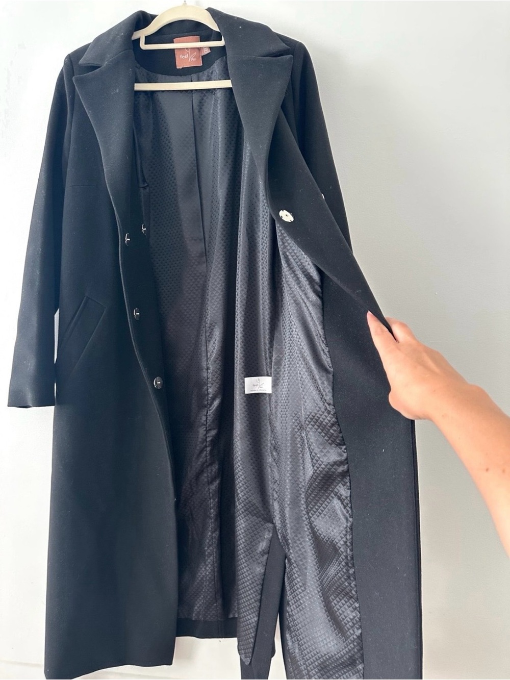 Wool maxi coat womens size M-L  black